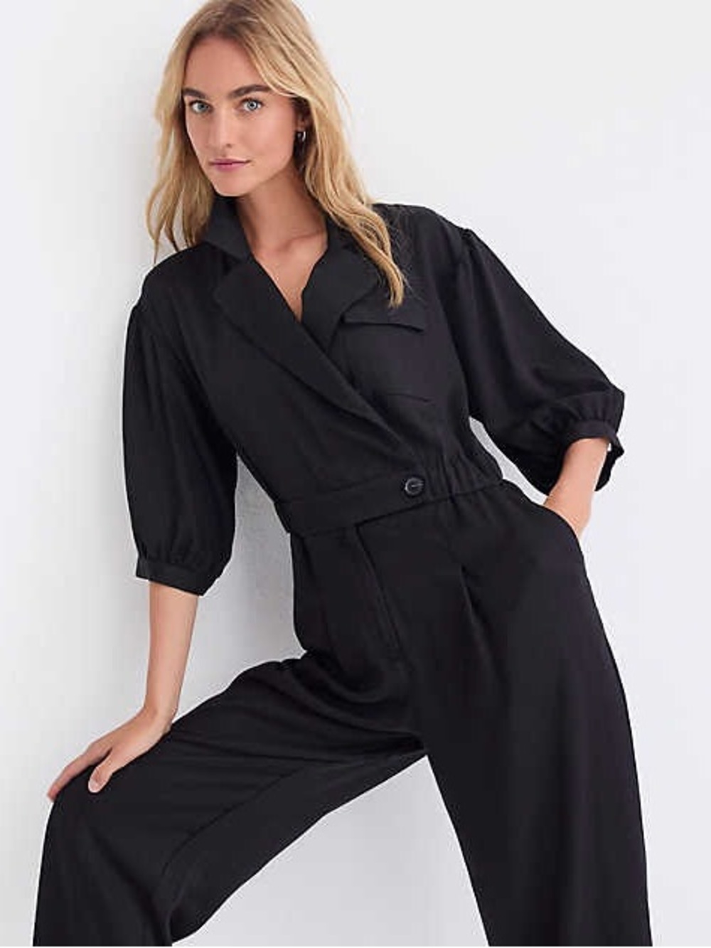 LOFT lapel Utility Jumpsuit